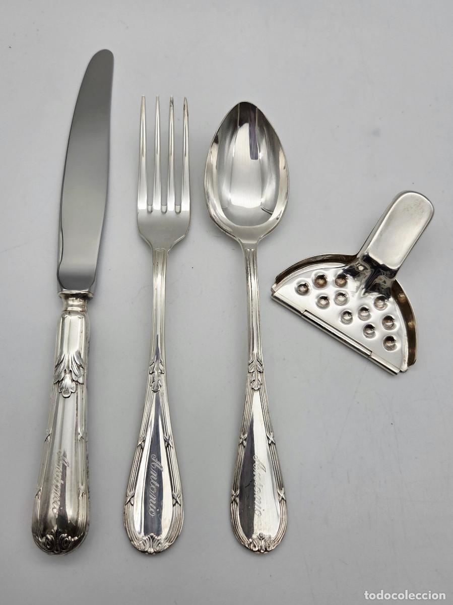 Antig&uuml;edades: Set cubiertos en plata con estuche - Foto 11