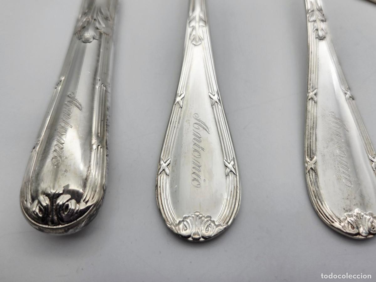 Antig&uuml;edades: Set cubiertos en plata con estuche - Foto 12