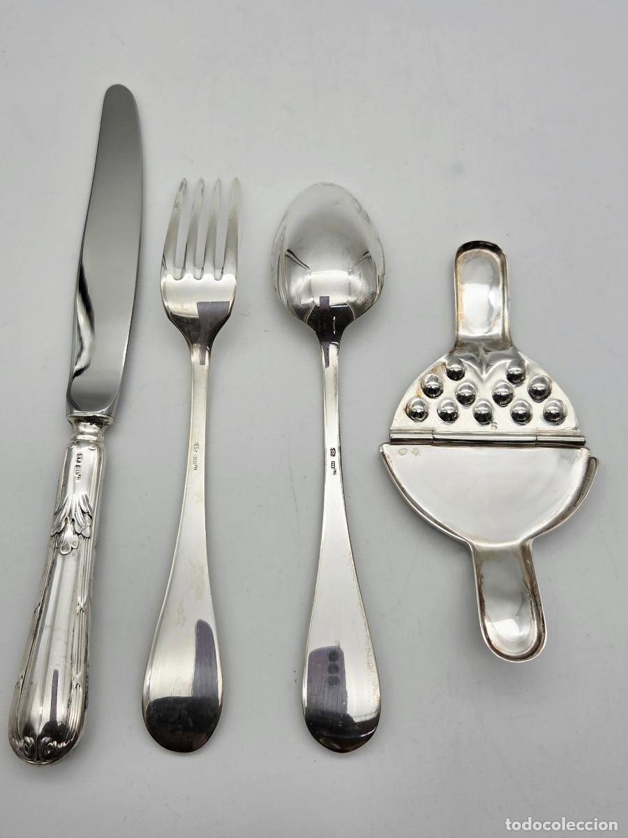Antig&uuml;edades: Set cubiertos en plata con estuche - Foto 15
