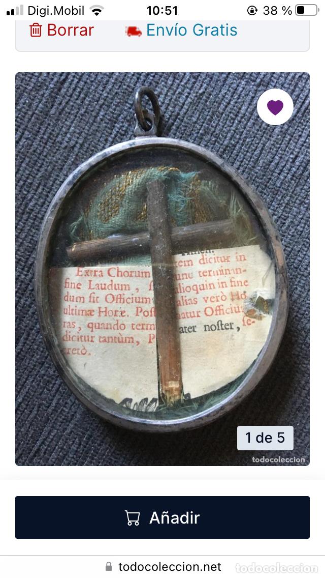 Antig&uuml;edades: Relicario lignum plata xviii