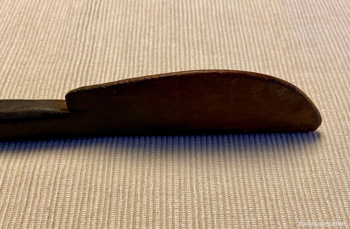 Antig&uuml;edades: ANTIGUA ESP&Aacute;TULA / CUCHILLO DE MADERA - Foto 5