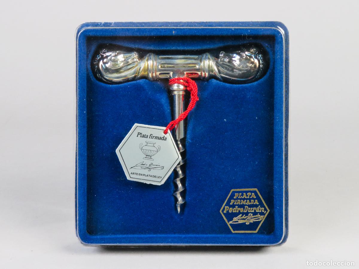 Antig&uuml;edades: Sacacorchos Equus en plata Pedro Dur&aacute;n en su caja a&ntilde;os 80