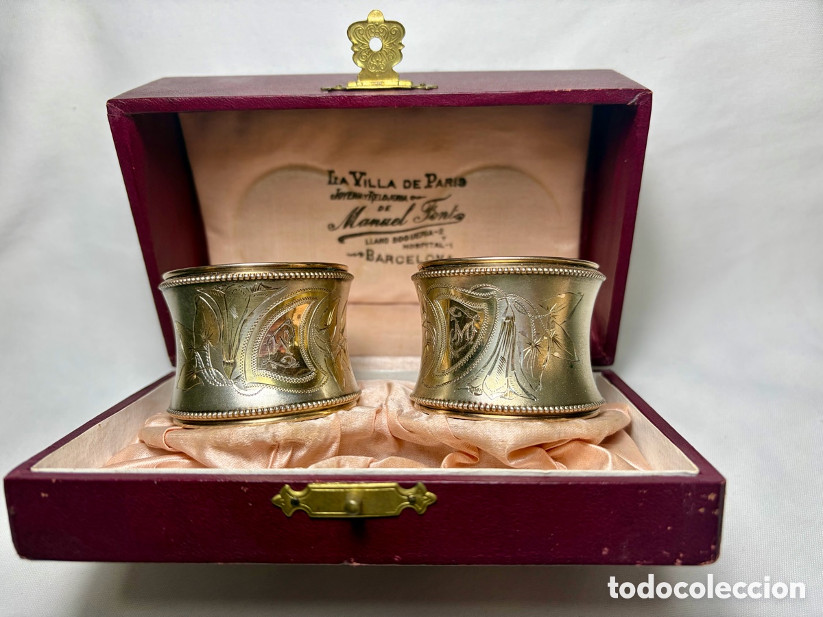 Antig&uuml;edades: Servilleteros de plata finales siglo XIX - Foto 2