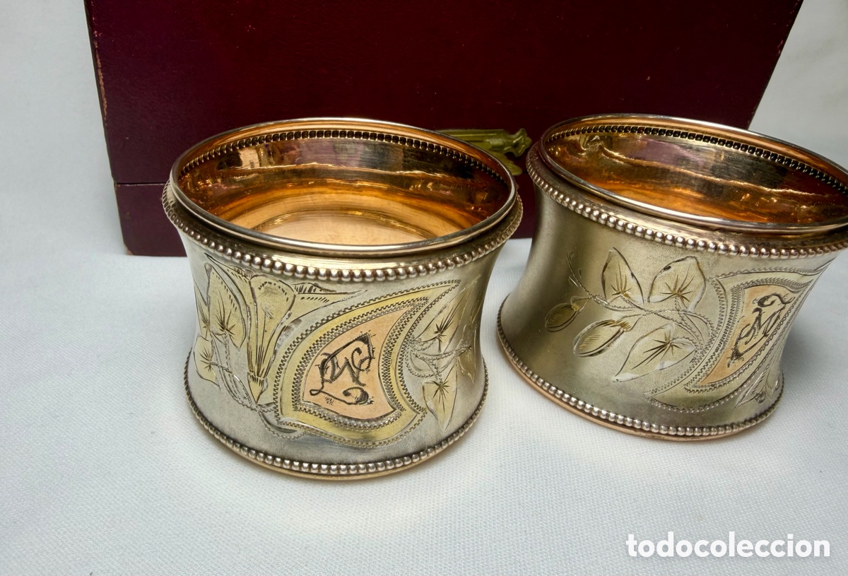 Antig&uuml;edades: Servilleteros de plata finales siglo XIX - Foto 3