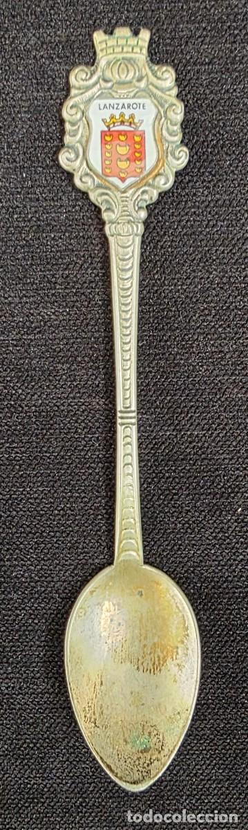 Antig&uuml;edades: Cucharilla de Colecci&oacute;n Lanzarote ANTIKO 800 &ndash; Plata de Ley 800 Mil&eacute;simas &ndash; Souvenir Vintage 10 cm