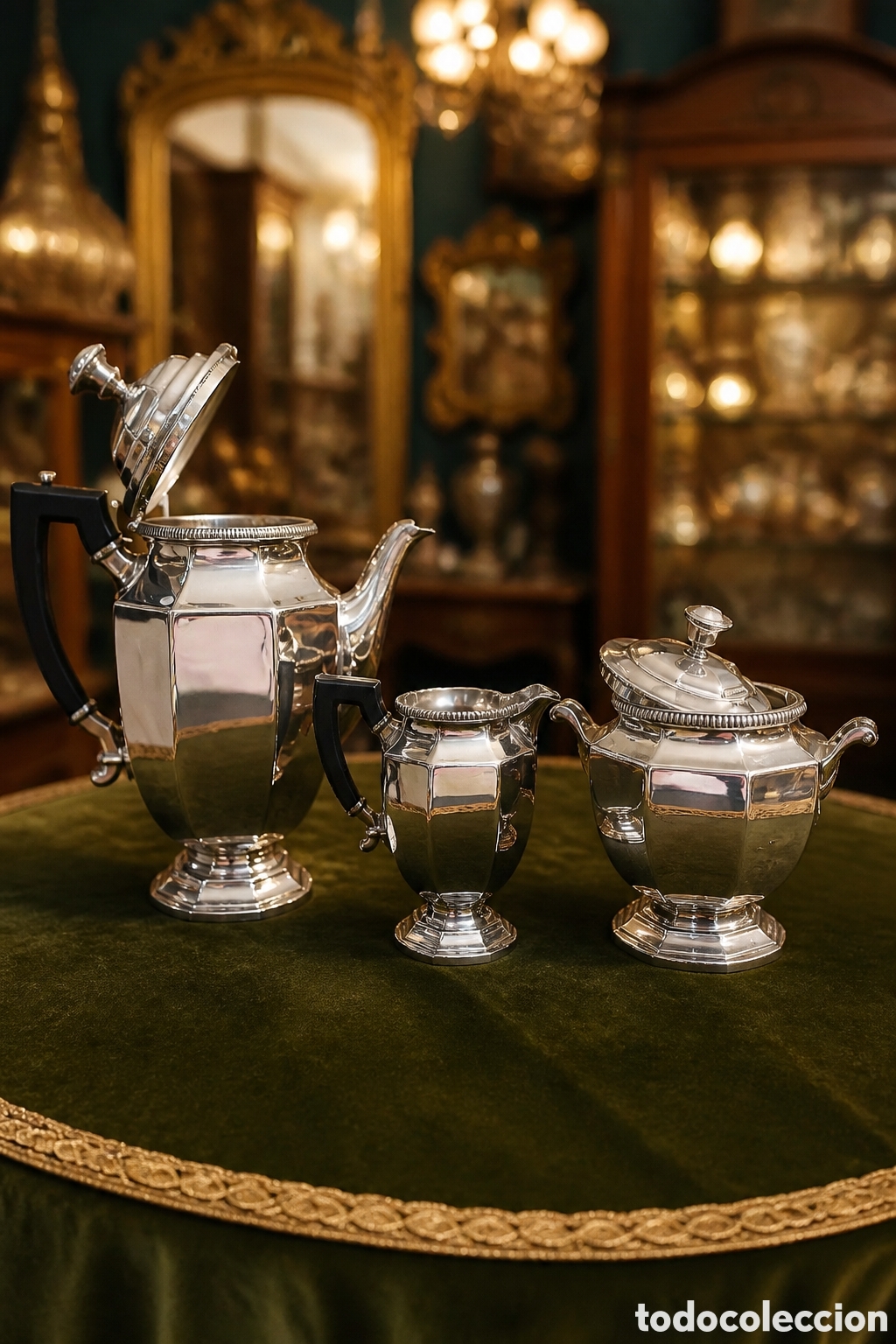 Antig&uuml;edades: Precioso juego de t&eacute;/caf&eacute; Art D&eacute;co a&ntilde;os 30,de la prestigiosa colecci&oacute;n Christofle Gallia.