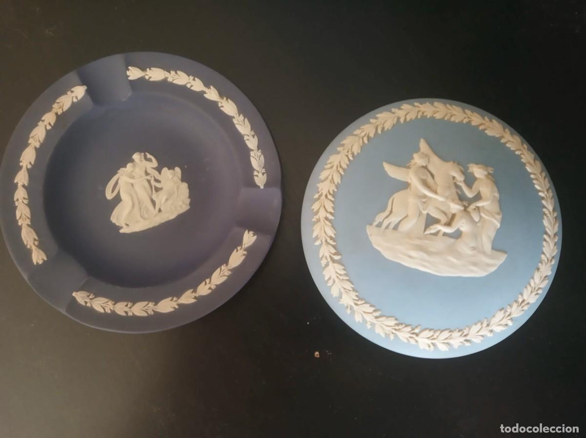 Antiquit&eacute;s: Wedgwood lote porcelana joyero + cenicero decorativo vintage