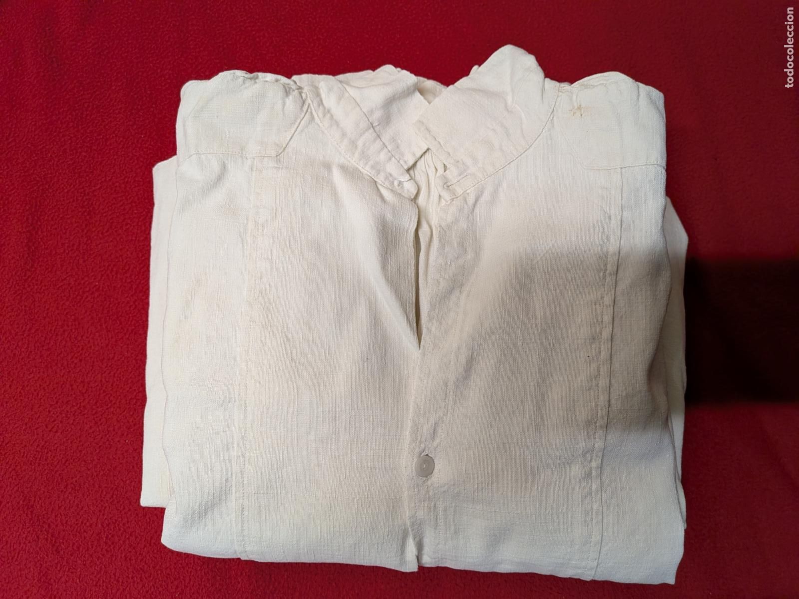 Antig&uuml;edades: ANTIGUA CAMISA DE LINO MUY GRUESO
