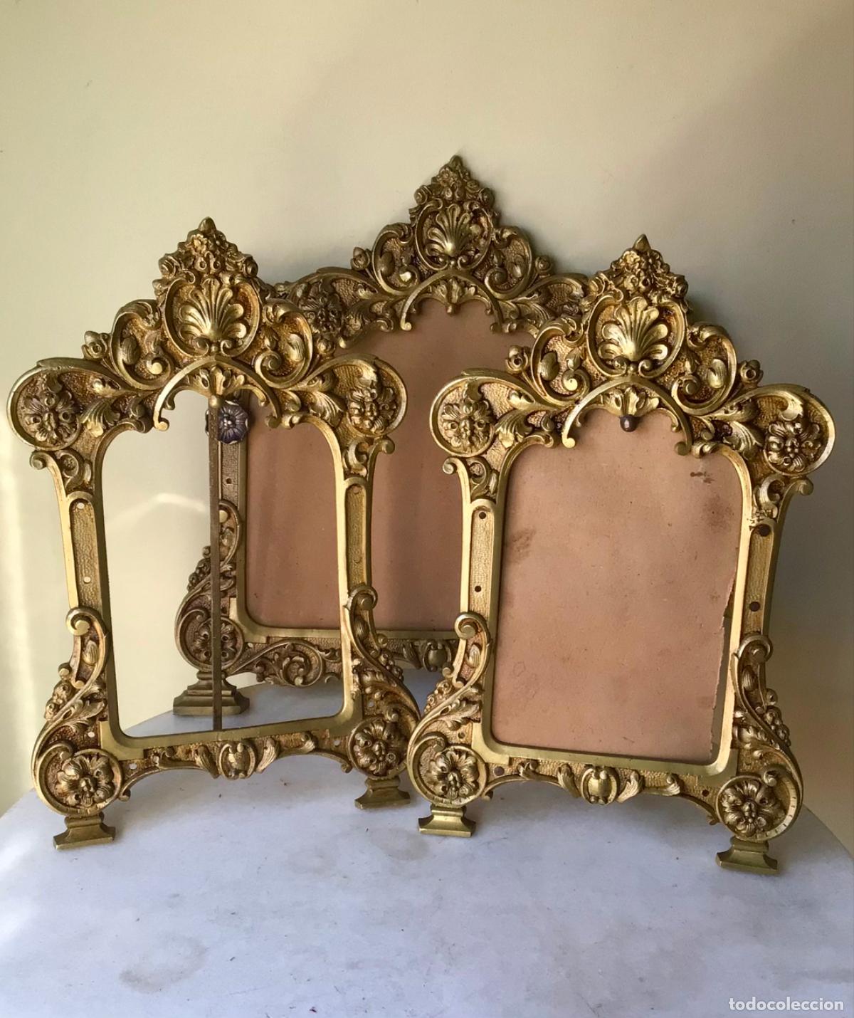 Antiquit&auml;ten: ANTIGUO Y MAGNIFICO CONJUNTO DE 3 MARCOS DE SACRAS EN BRONCE , SIGLO XIX