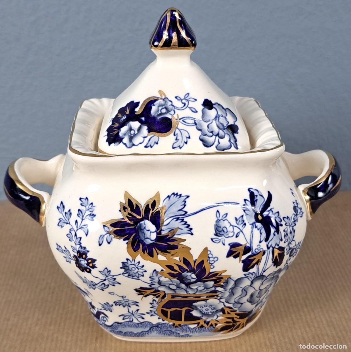 Antig&uuml;edades: Azucarera Mason&rsquo;s Ironstone &ldquo;Sapphire&rdquo;, Inglaterra, a&ntilde;os 60&ndash;70