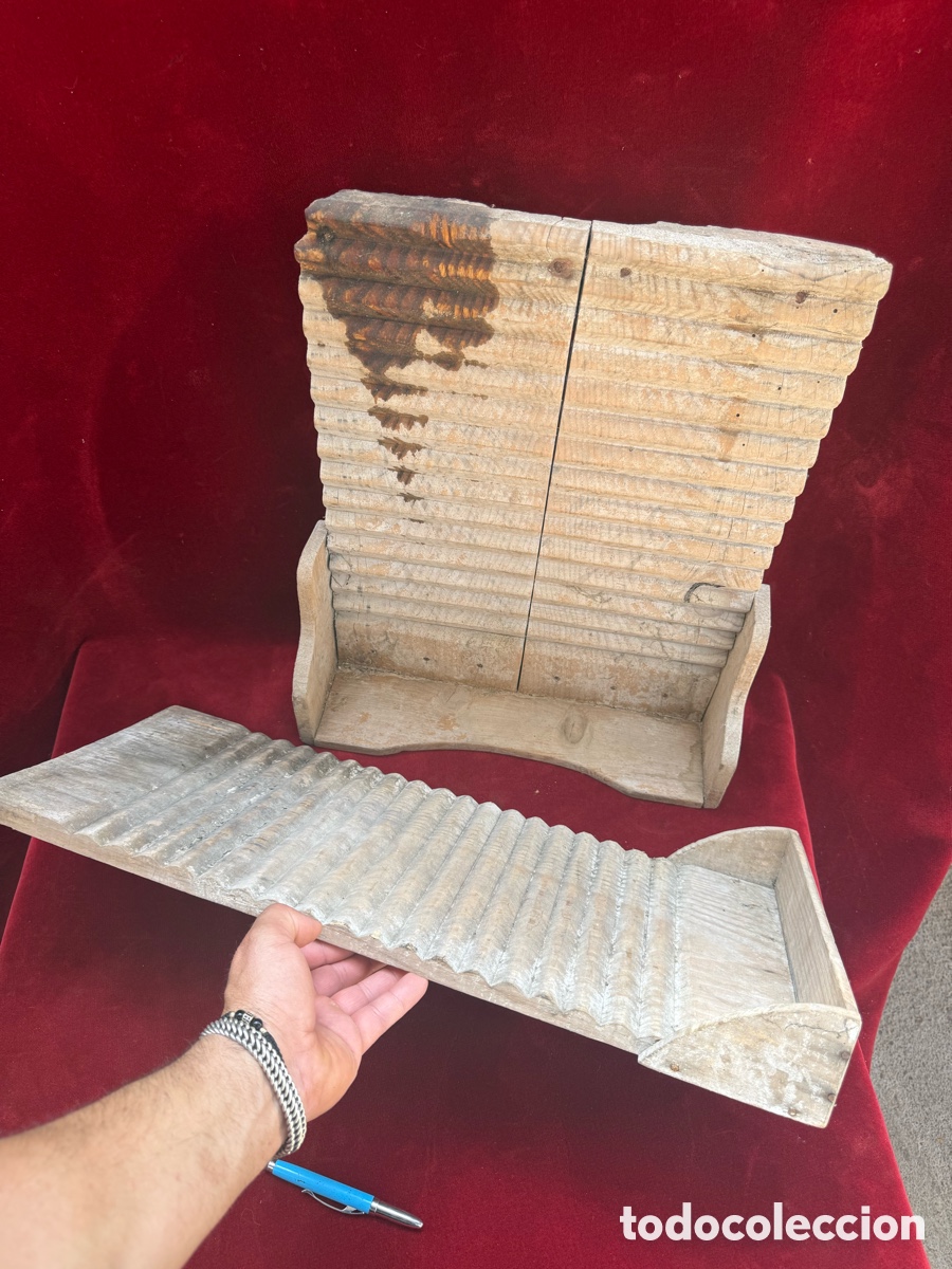 Antig&uuml;edades: Lote de dos antiguas tablas de lavar la ropa!