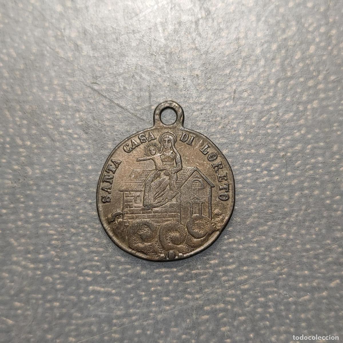 Antig&uuml;edades: MEDALLA RELIGIOSA ITALIA SIGLO XIX SANTUARIO VIRGEN DE LORETO LATON