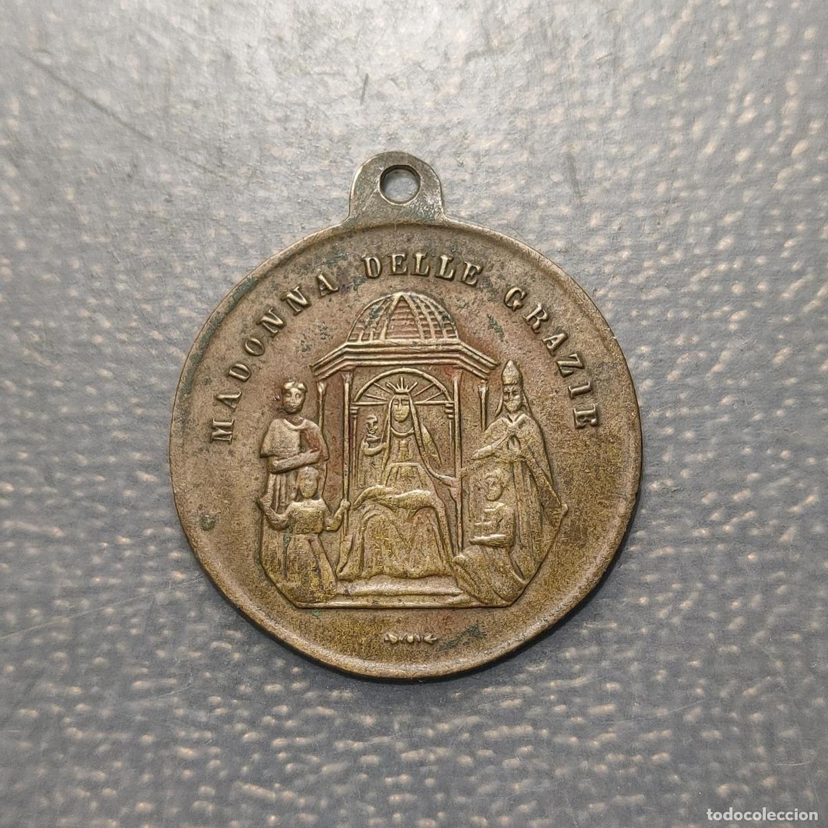 Antig&uuml;edades: MEDALLA RELIGIOSA ITALIA CANOSCIO S. XIX VIRGEN DEL TRANSITO VIRGEN DE CANOSCIO