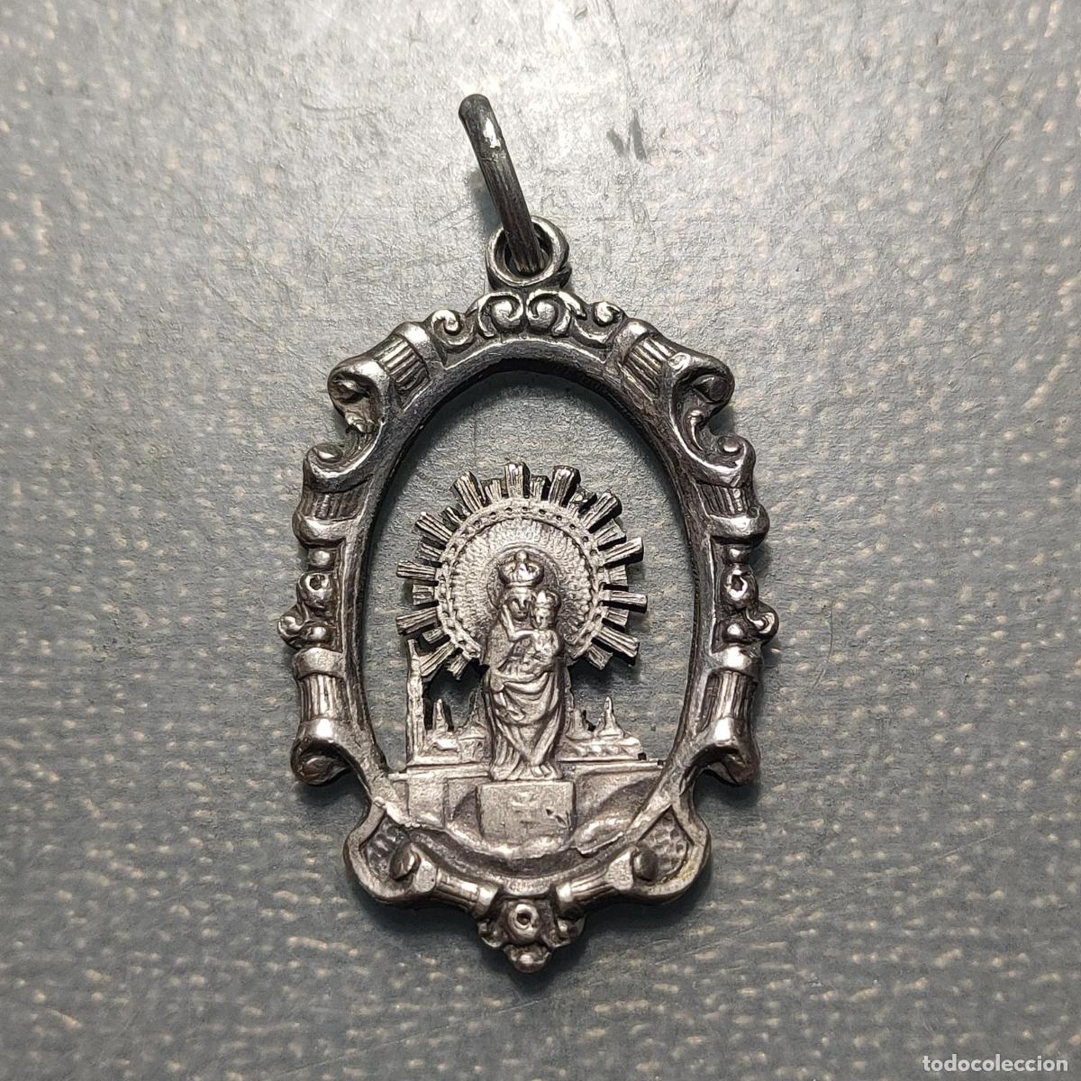 Antig&uuml;edades: MEDALLA RELIGIOSA ZARAGOZA VIRGEN DEL PILAR MEDALLA CALADA APARIENCIA PLATA