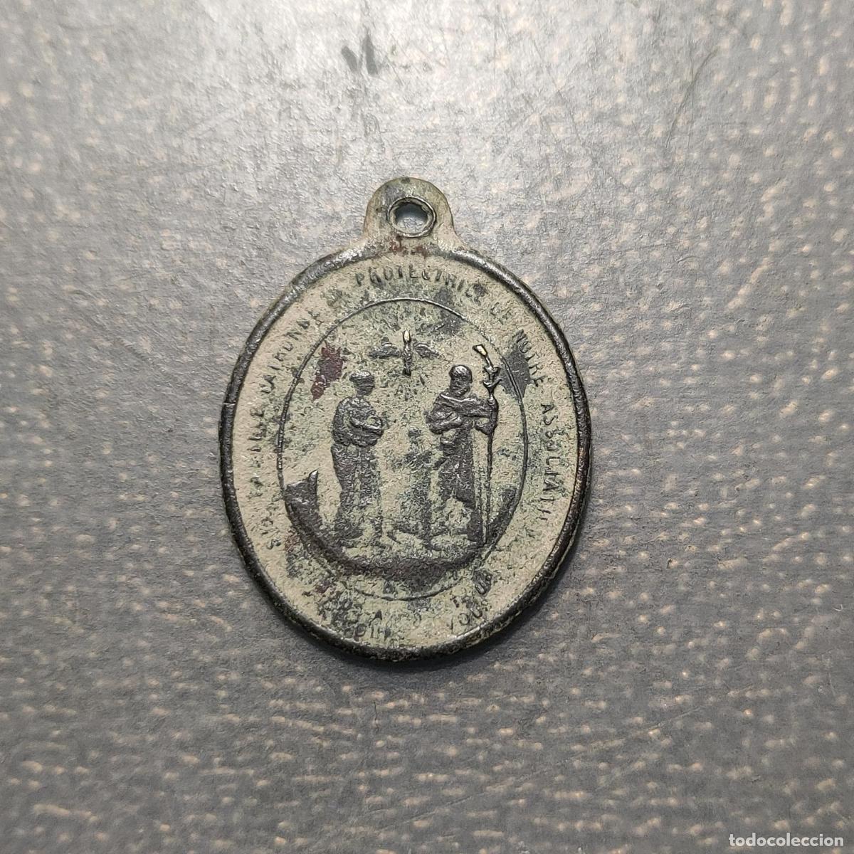 Antig&uuml;edades: MEDALLA RELIGIOSA FRANCIA SAGRADA FAMILIA SAGRADO CORAZON MARIA JESUS Y JOSE