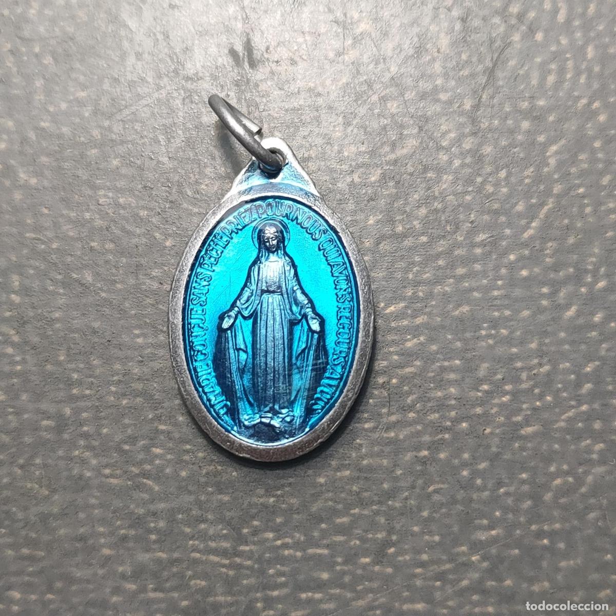 Antig&uuml;edades: MEDALLA RELIGIOSA FRANCIA INMACULADA CONCEPCION ANAGRAMA SAGRADO CORAZON JESUS Y