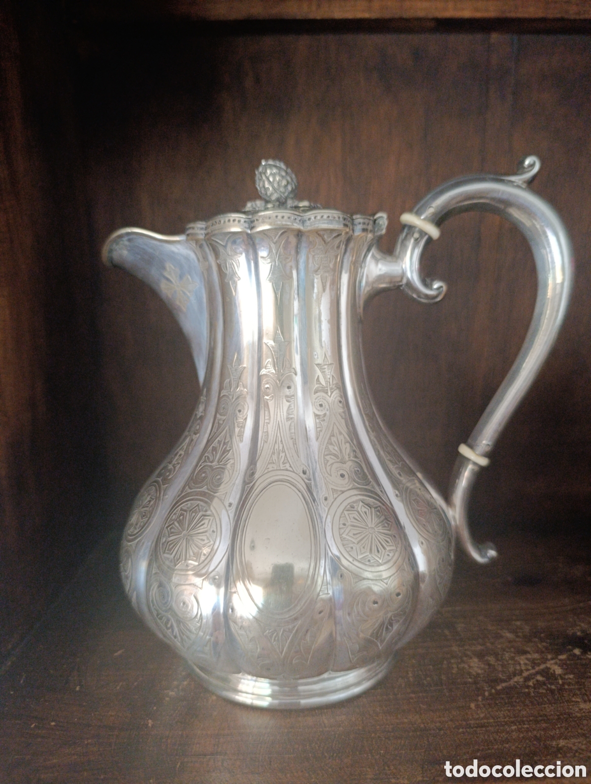 Antig&uuml;edades: T&iacute;tulo del lote: Antigua Cafetera Victoriana / Eduardiana Inglesa - EPNS - 21 cm
