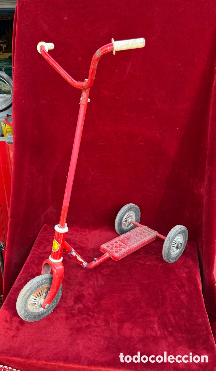 Antig&uuml;edades: Antiguo patinete de 3 ruedas,marca Coloma!