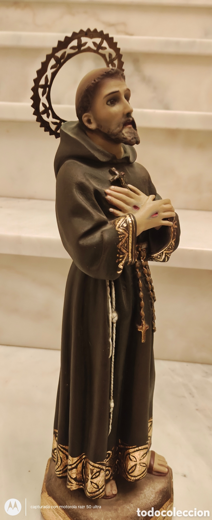Antig&uuml;edades: Figura religiosa San Francisco de Asis - Foto 2