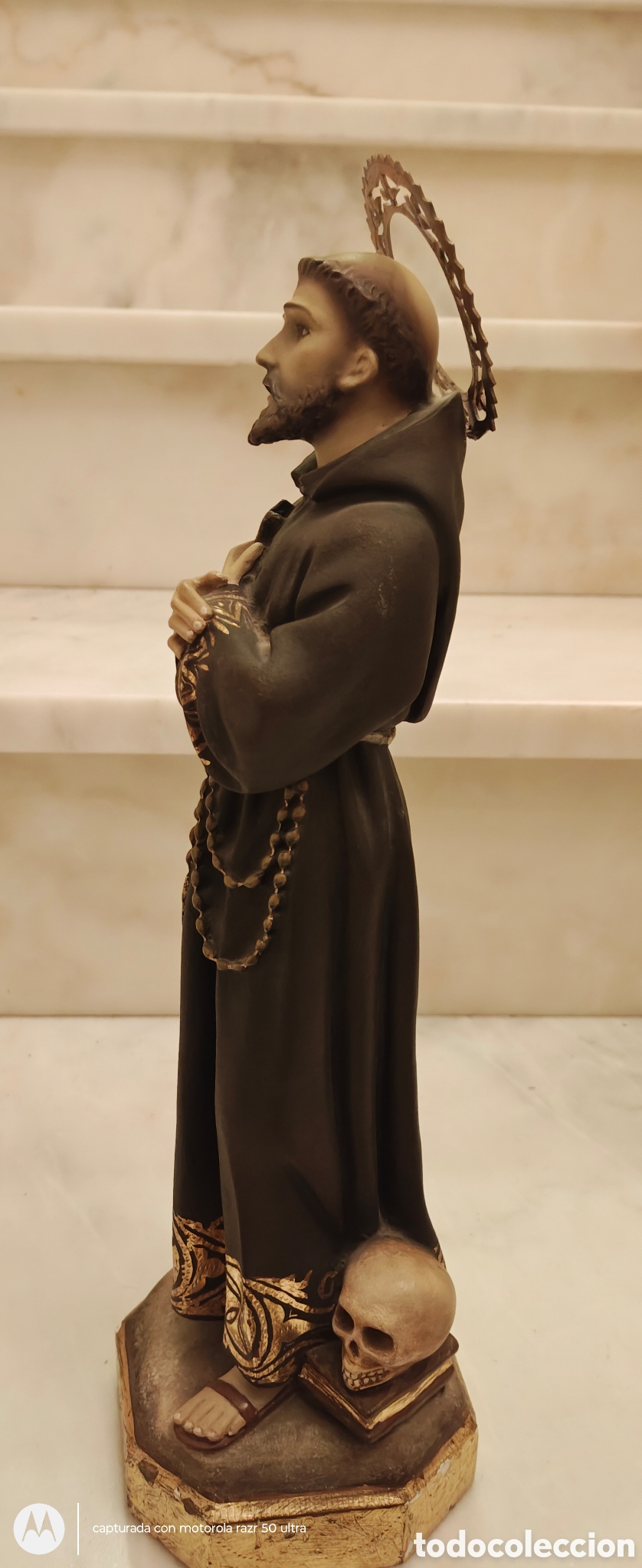 Antig&uuml;edades: Figura religiosa San Francisco de Asis - Foto 3