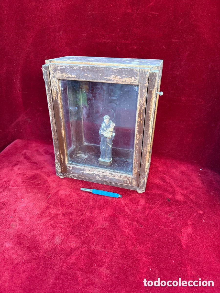 Antig&uuml;edades: Antigua vitrina,urna de madera y cristal!