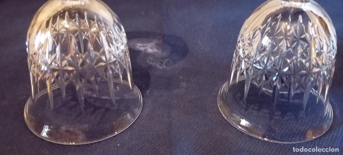 Antig&uuml;edades: 2 Copas de Licor Cristal DArques Tallado - Foto 5