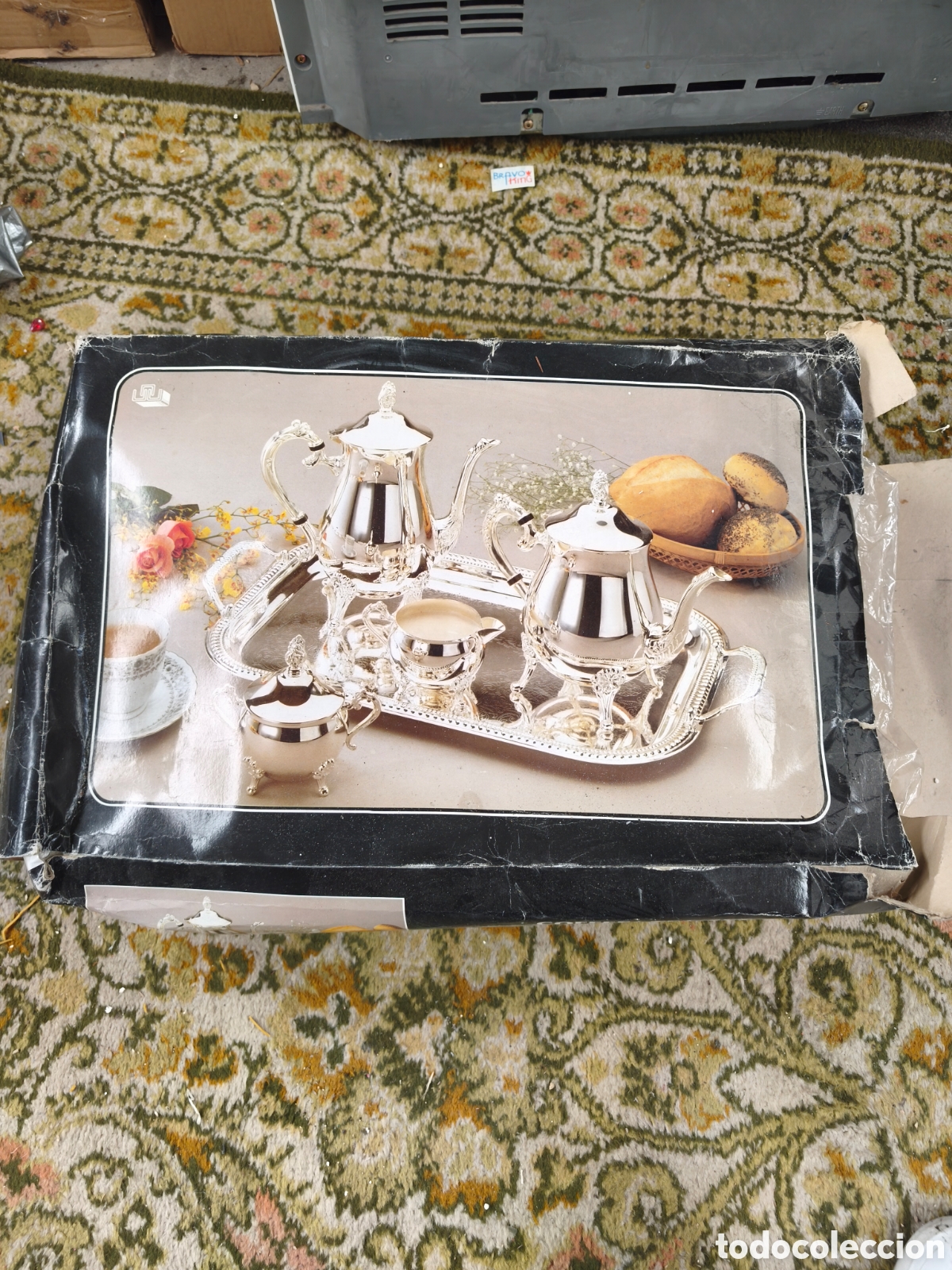 Antig&uuml;edades: Juego de Caf&eacute; / T&eacute; Vintage Plateado (5 Piezas + Bandeja)