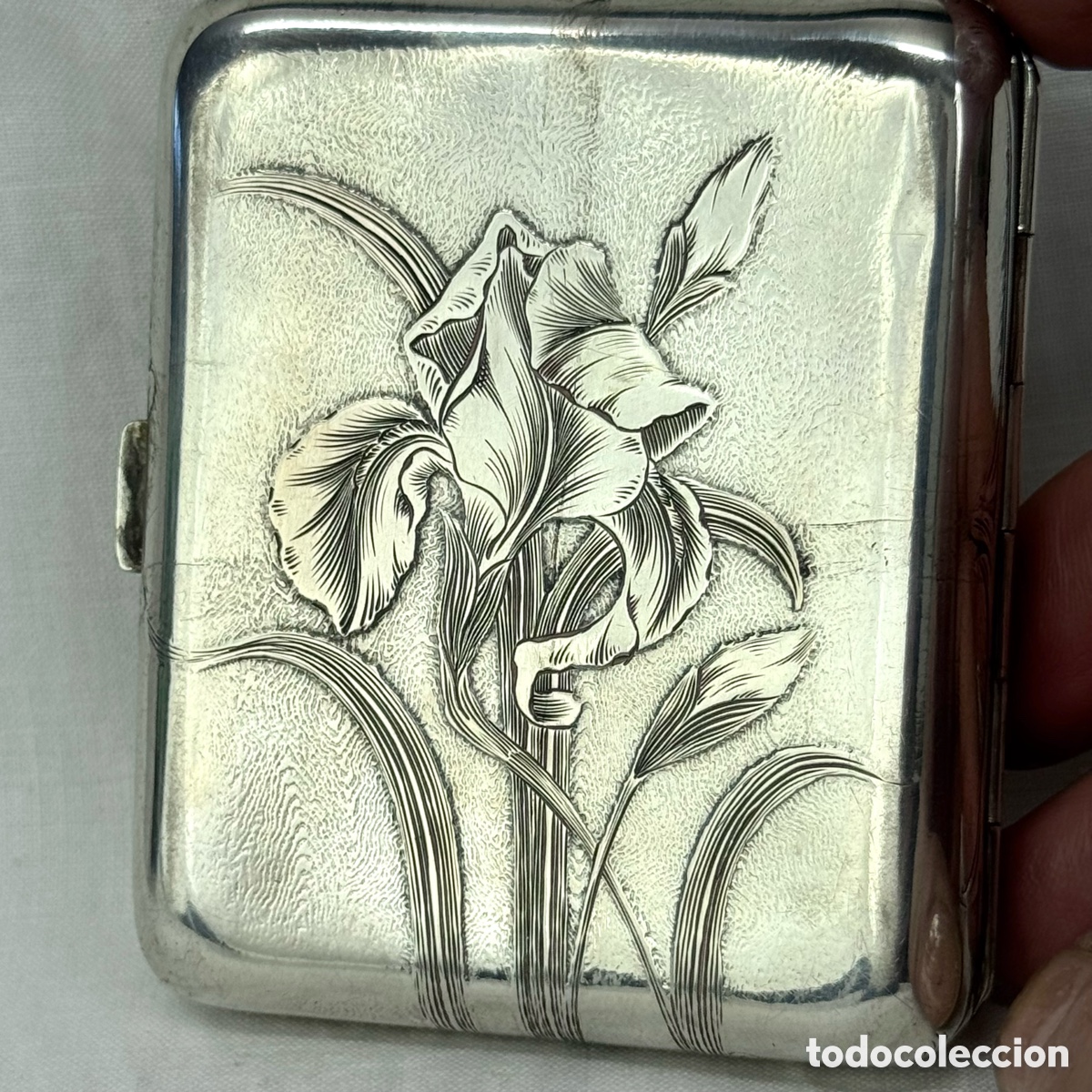 Antiguidades: ANTIGUA PITILLERA ART NOUVEAU PLATA LEY CHARLES MURAT MODERNISMO TABACO FUMADOR CAJA JOYERO 89 GRMS