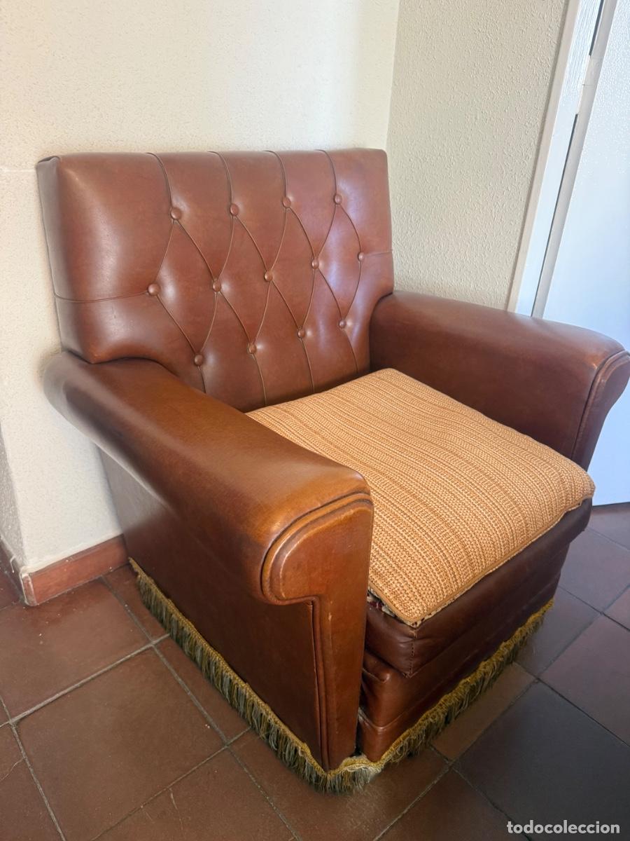 Antig&uuml;edades: Sof&aacute; de cuero antiguo - Foto 2