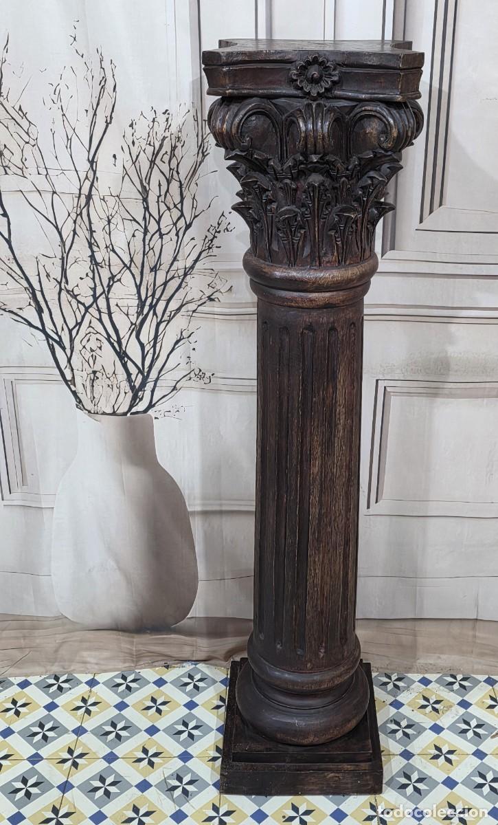 Antig&uuml;edades: Antigua columna de madera tallada - Foto 2