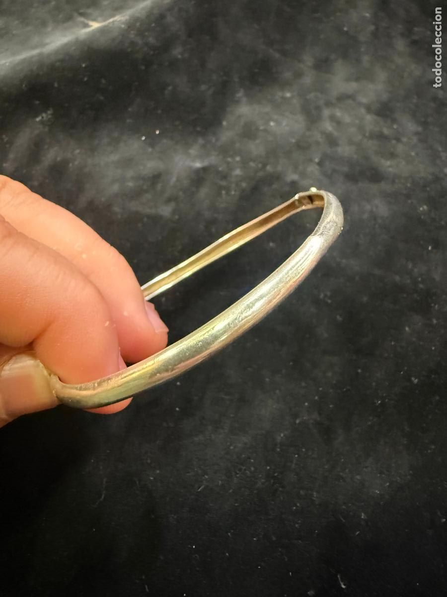 Antig&uuml;edades: ANTIGUA PULSERA MEDIA CA&Ntilde;A DE PLATA DE LEY - MEDIDA INTERIOR 6 CM