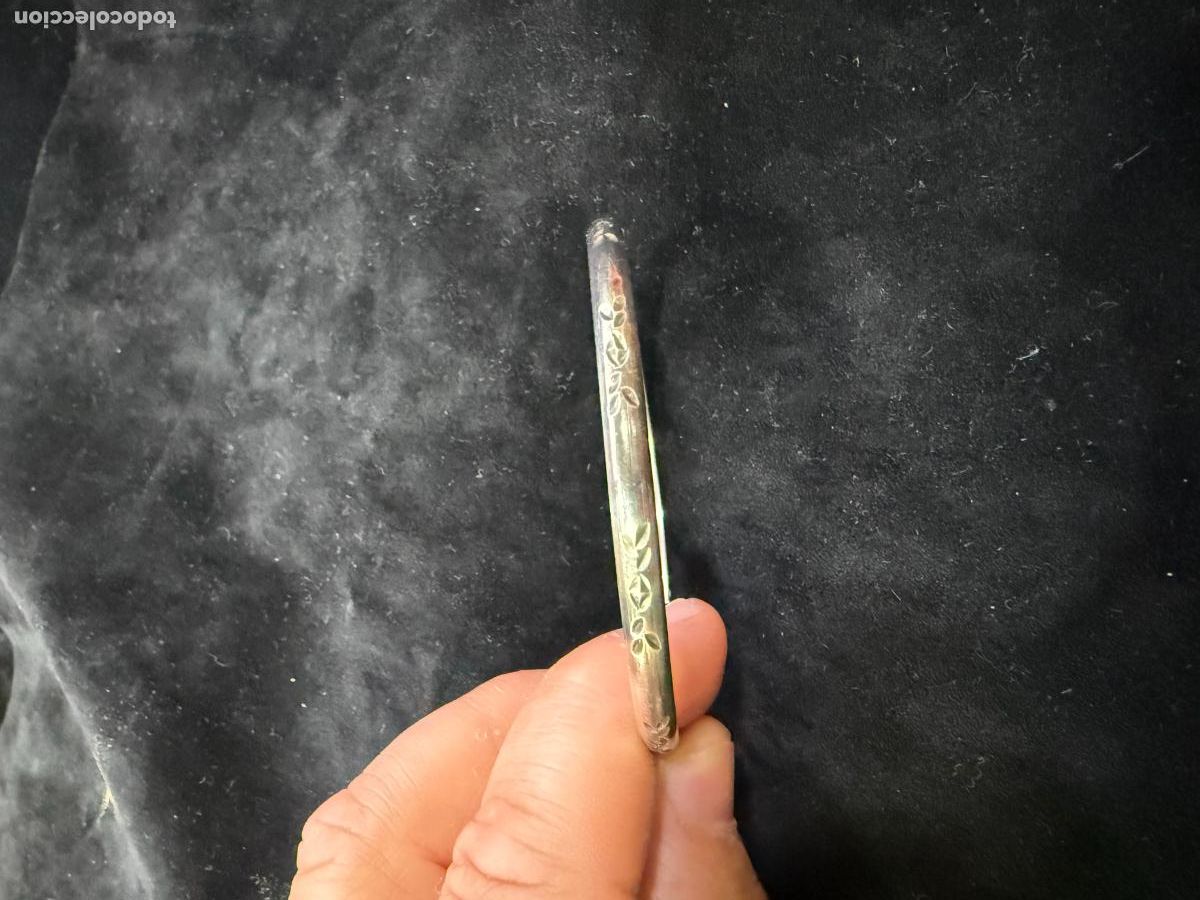 Antig&uuml;edades: ANTIGUA PULSERA MEDIA CA&Ntilde;A DE PLATA DE LEY - MEDIDA INTERIOR 6 CM