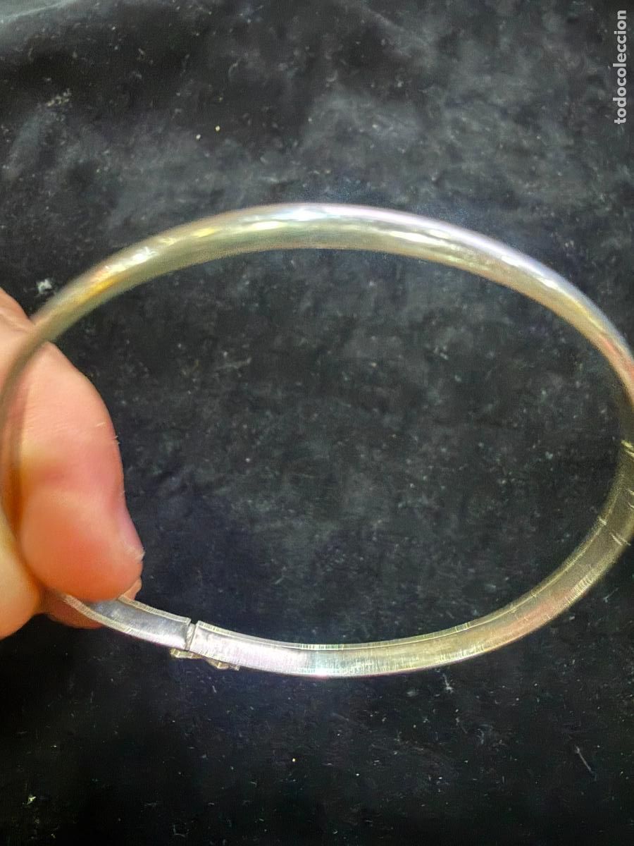 Antig&uuml;edades: ANTIGUA PULSERA MEDIA CA&Ntilde;A DE PLATA DE LEY CONTRASTADA - MEDIDA INTERIOR 6 CM