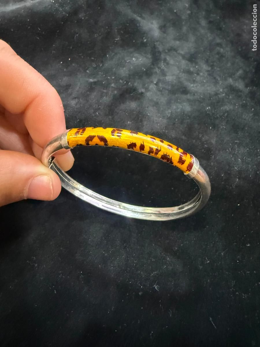 Antig&uuml;edades: ANTIGUA PULSERA MEDIA CA&Ntilde;A DE PLATA DE LEY CONTRASTADA - MEDIDA INTERIOR 6 CM