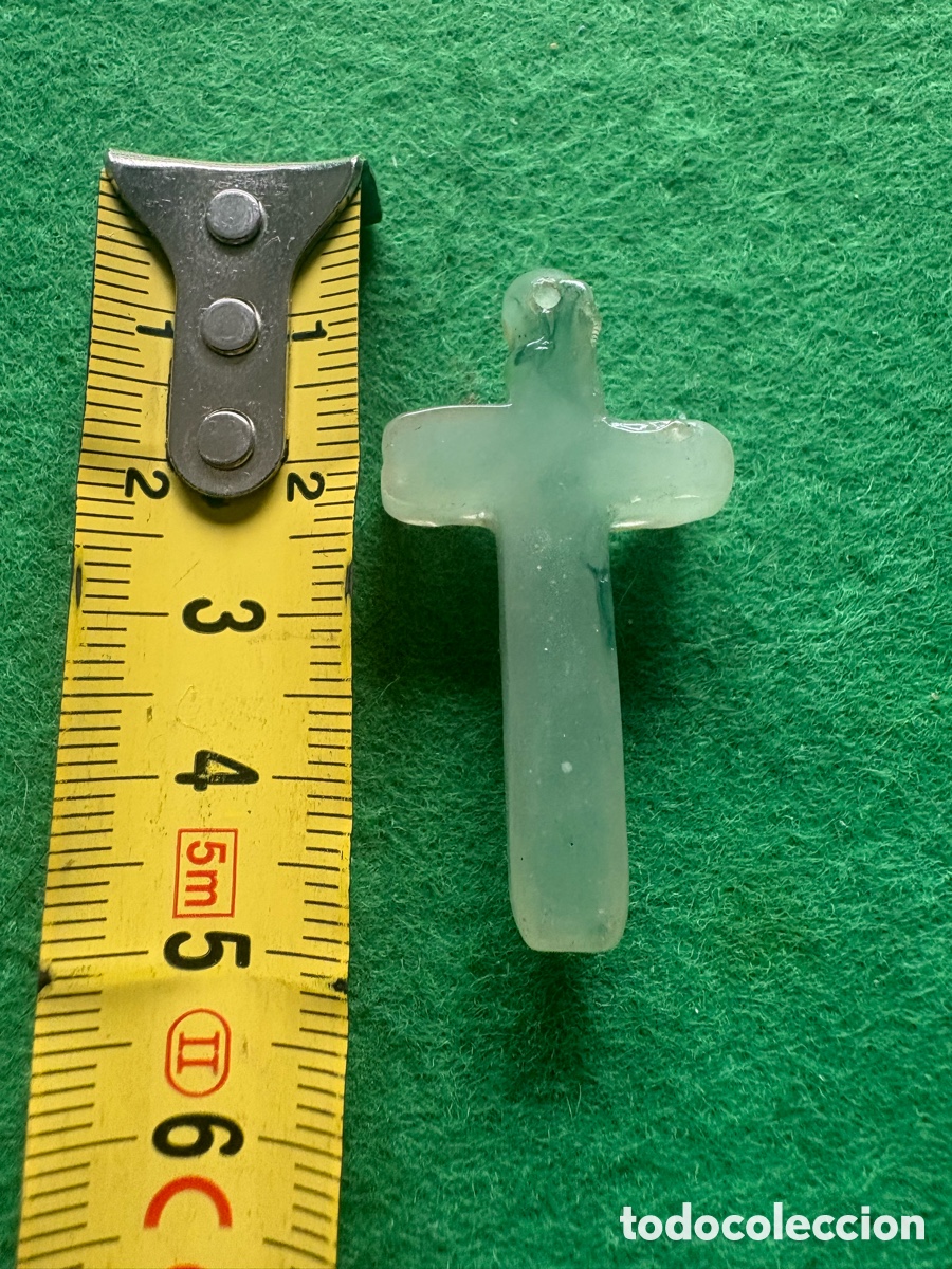 Antig&uuml;edades: Cruz religiosa verde imitando a Jade (A6) - Foto 2