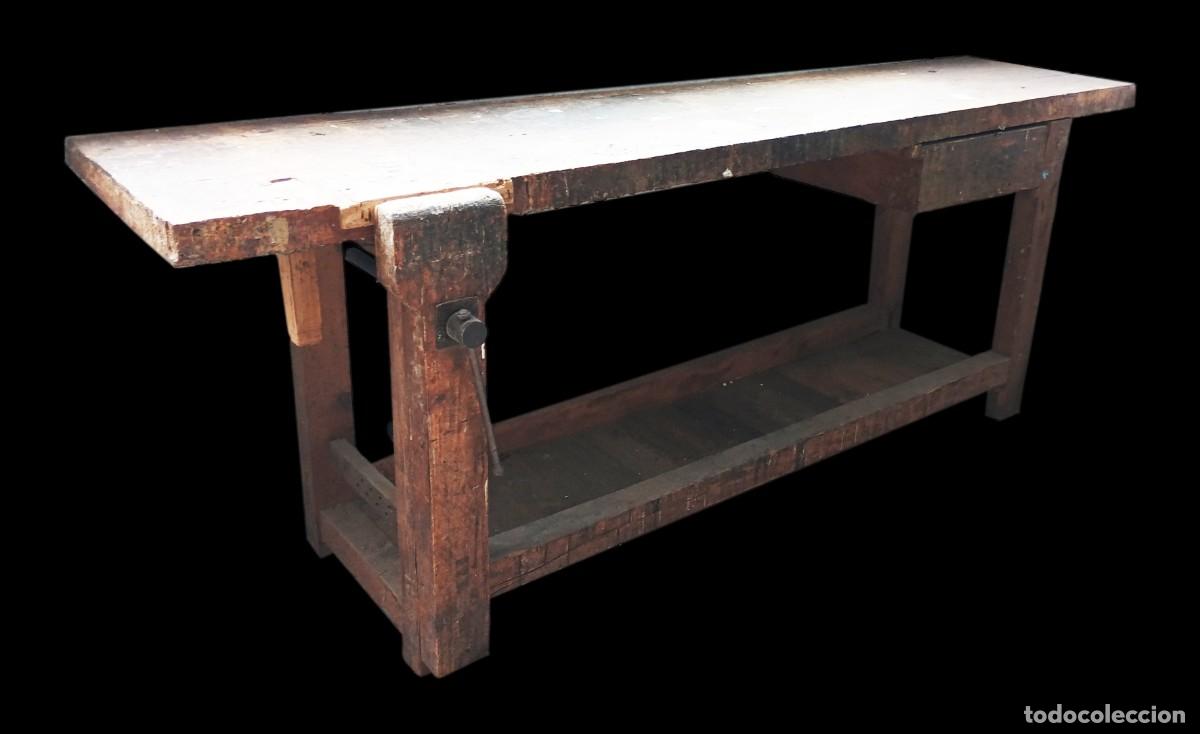 Antig&uuml;edades: BANCO DE TRABAJO O MESA DE TALLER DE MADERA