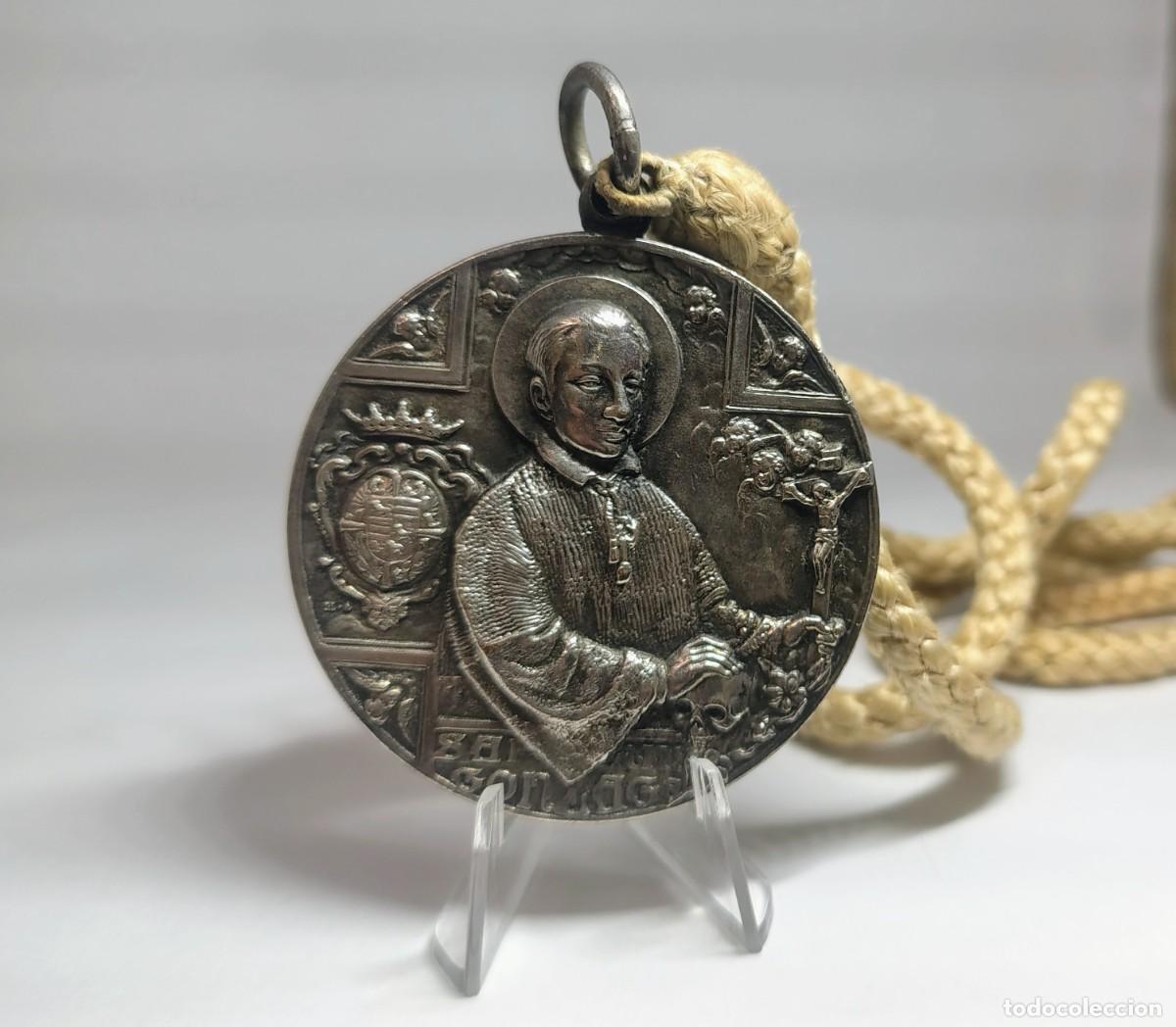Antig&uuml;edades: MEDALLA RELIGIOSA / COLGANTE: SAN LUIS GONZAGA Y VIRGEN INMACULADA. M372