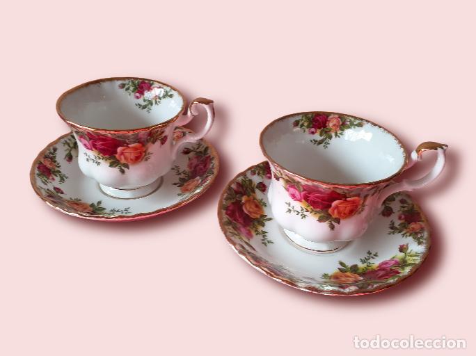 Antig&uuml;edades: 2 tazas y sus platillos Royal Albert Old Country Roses