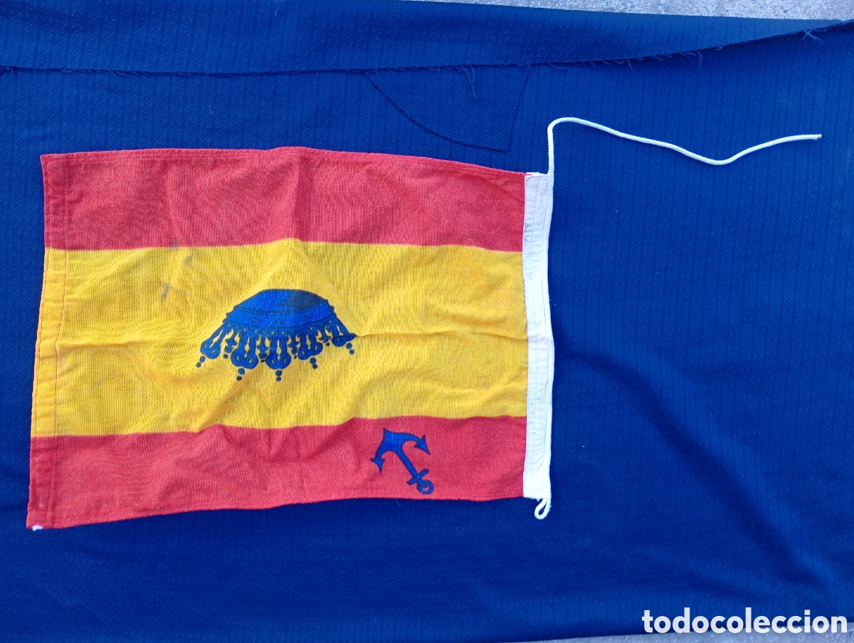 Antig&uuml;edades: Bandera n&aacute;utica embarcaciones recreo vintage corona ancla