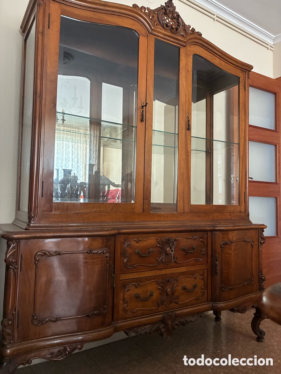 Antig&uuml;edades: Vitrina Alacena Neobarroco/Luis XV Madera Tallada