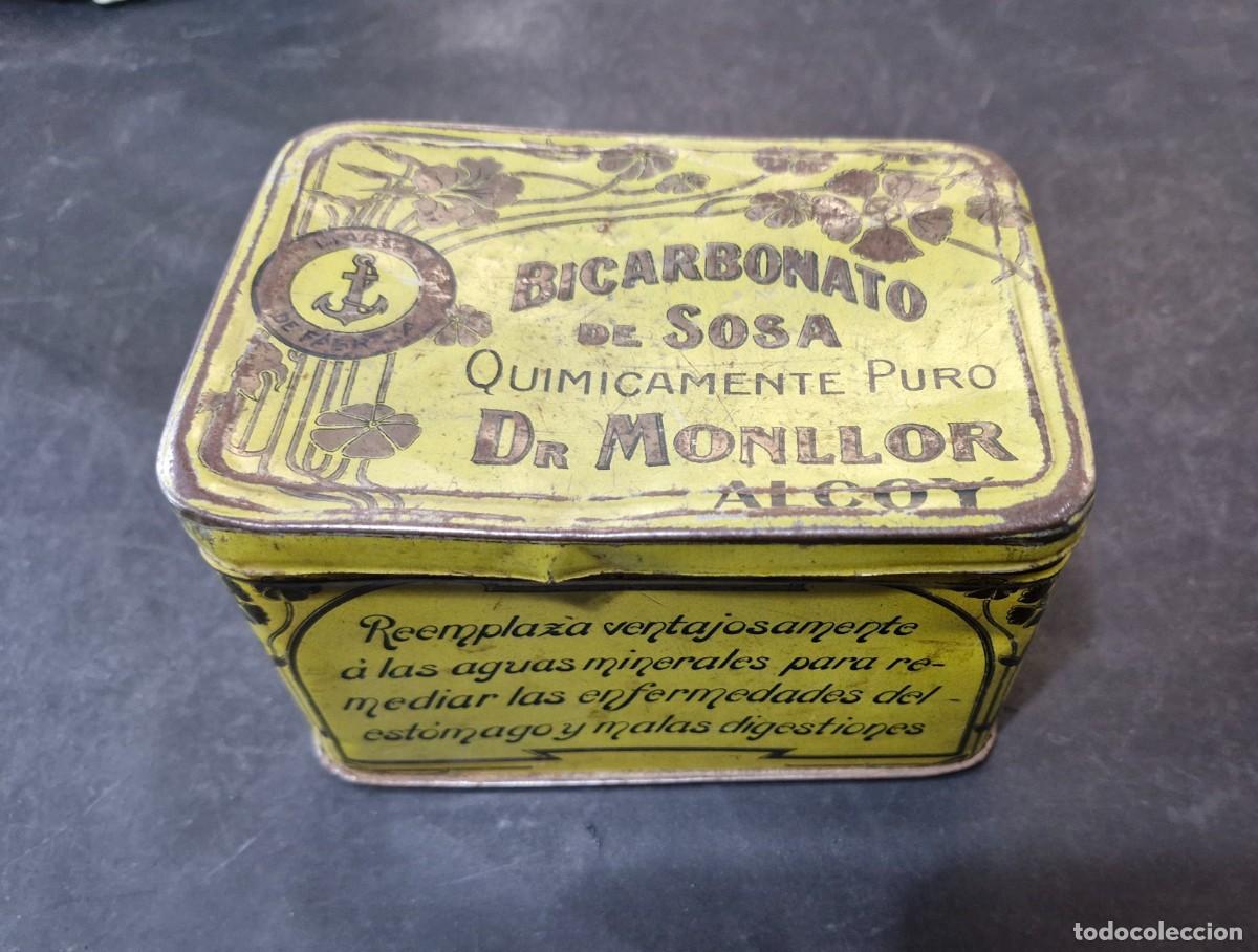 Antiques: CAJA ANTIG&Uuml;A DE FARMACIA A&Ntilde;O 1910 - 1930 BICARBONATO DE SOSA DR. MONLLOR ALCOY TC23928