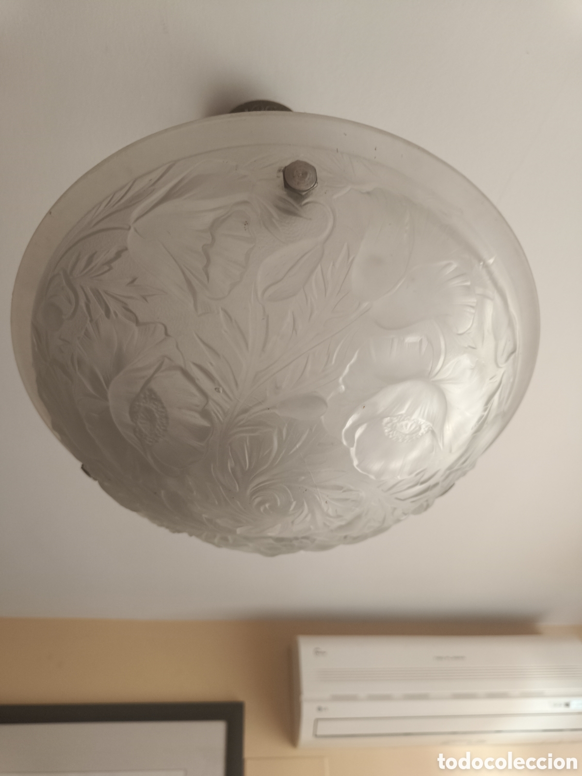 Antig&uuml;edades: Lampara arte deco plaf&oacute;n cristal