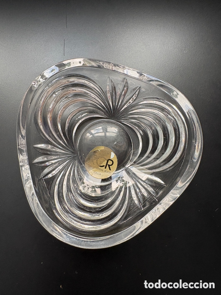 Antig&uuml;edades: (L802) Cenicero bol triangular cristal al plomo RCR Royal Crystal Rock Italia a&ntilde;os 80