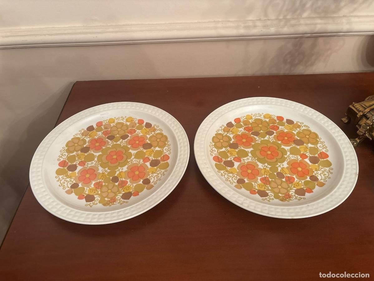 Antig&uuml;edades: Pareja de platos llanos porcelana Pontesa