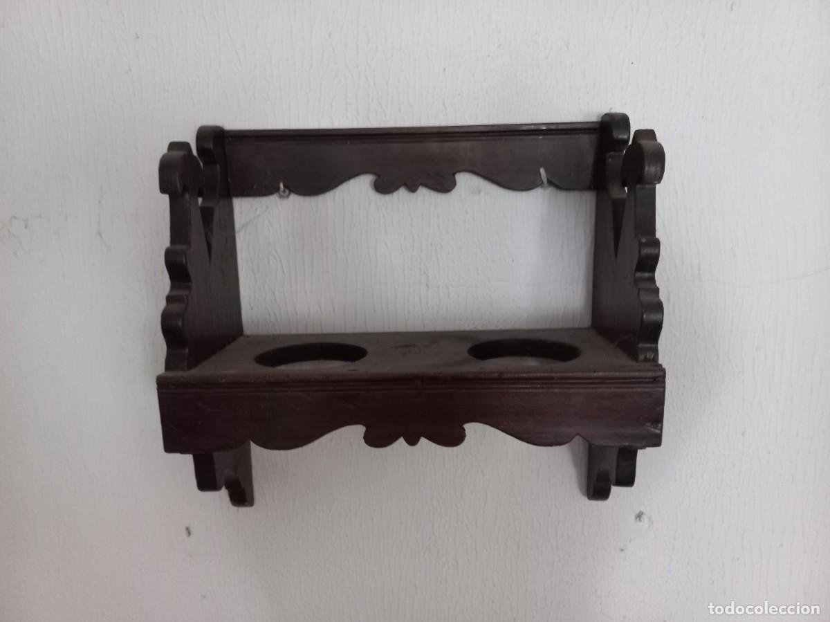 Antiquit&auml;ten: jarrera o jarrero o repisa o estanteria de madera antigua - 43x43x18 cm