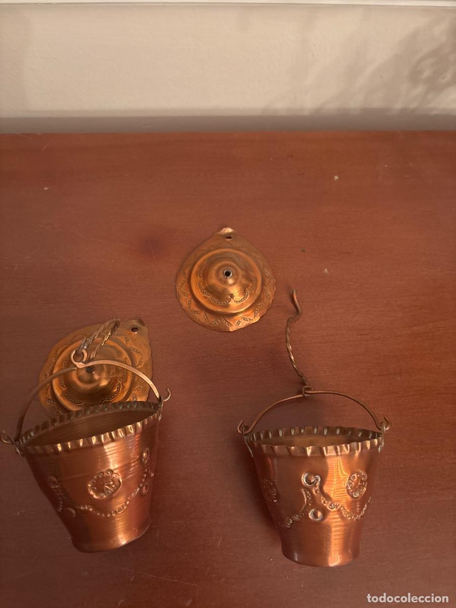 Antig&uuml;edades: Pareja de peque&ntilde;os cubos de laton - Foto 3