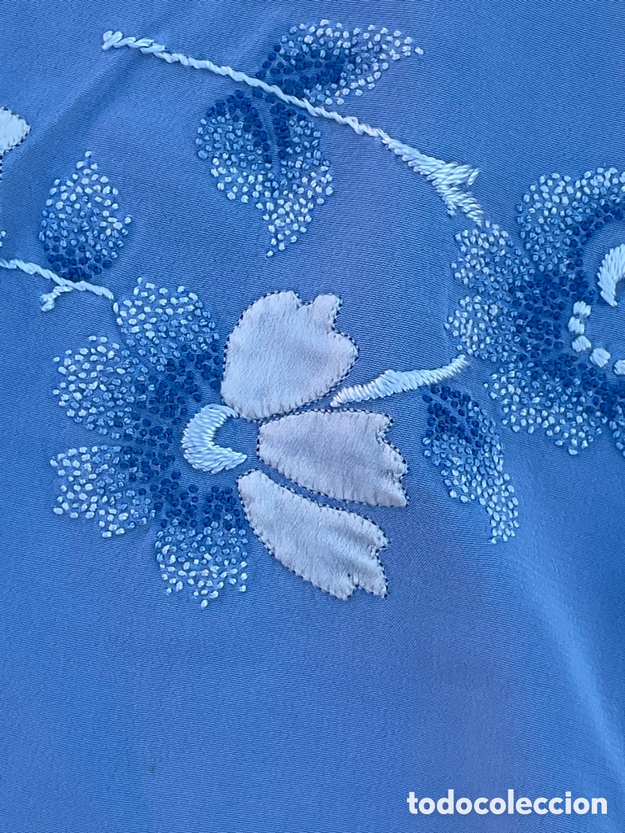 Antig&uuml;edades: Fina colcha de crepe de seda - Foto 3