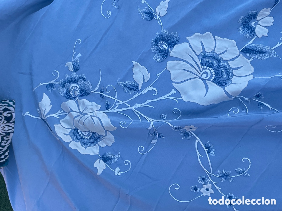 Antig&uuml;edades: Fina colcha de crepe de seda - Foto 7