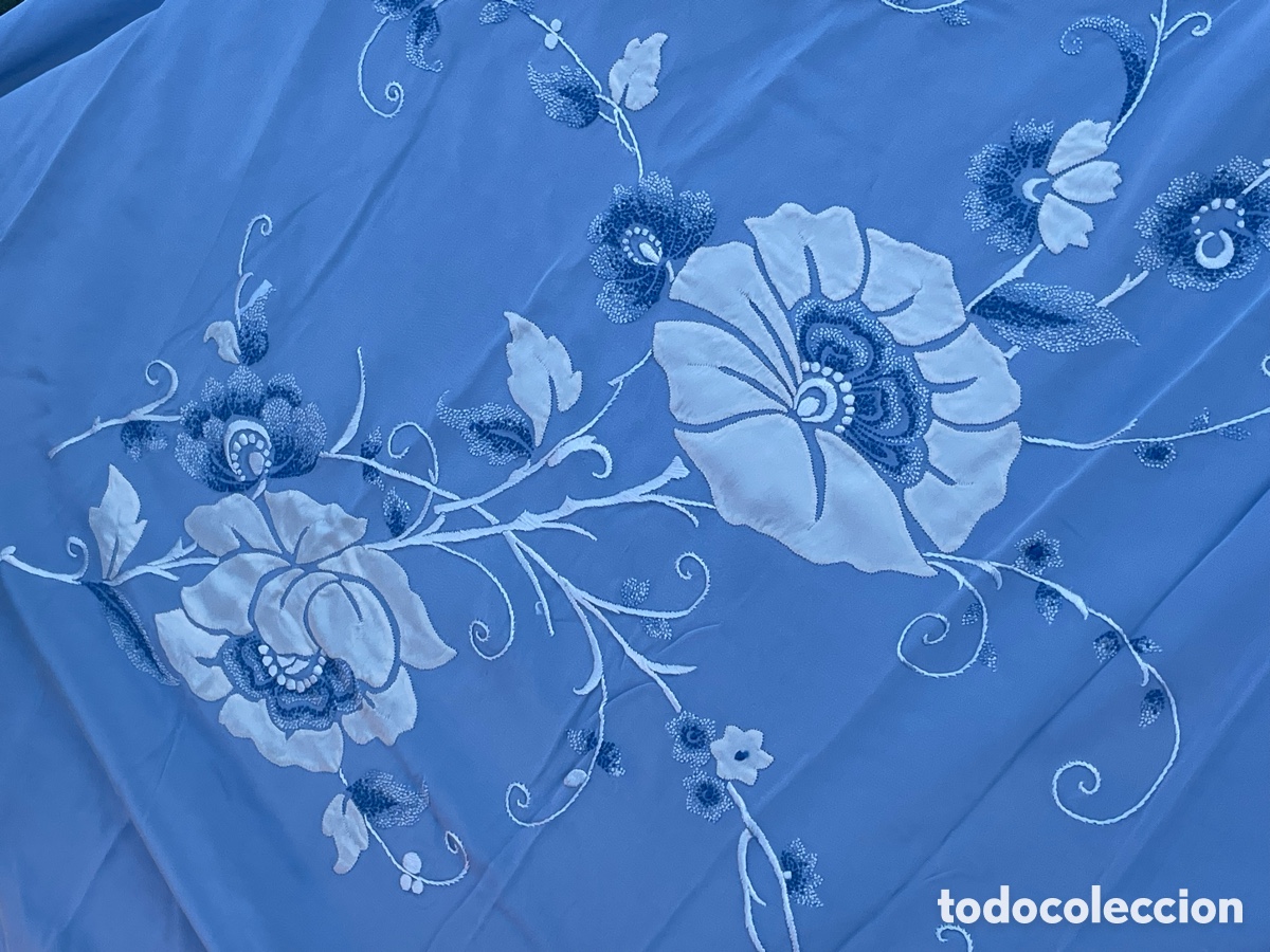 Antig&uuml;edades: Fina colcha de crepe de seda - Foto 8