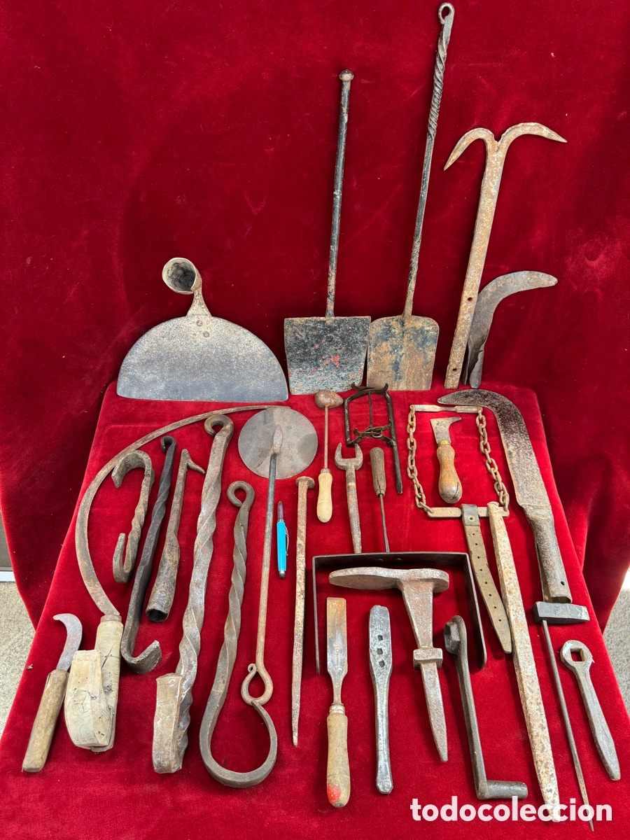 Antig&uuml;edades: Gran lote de antiguas herramientas de forja!